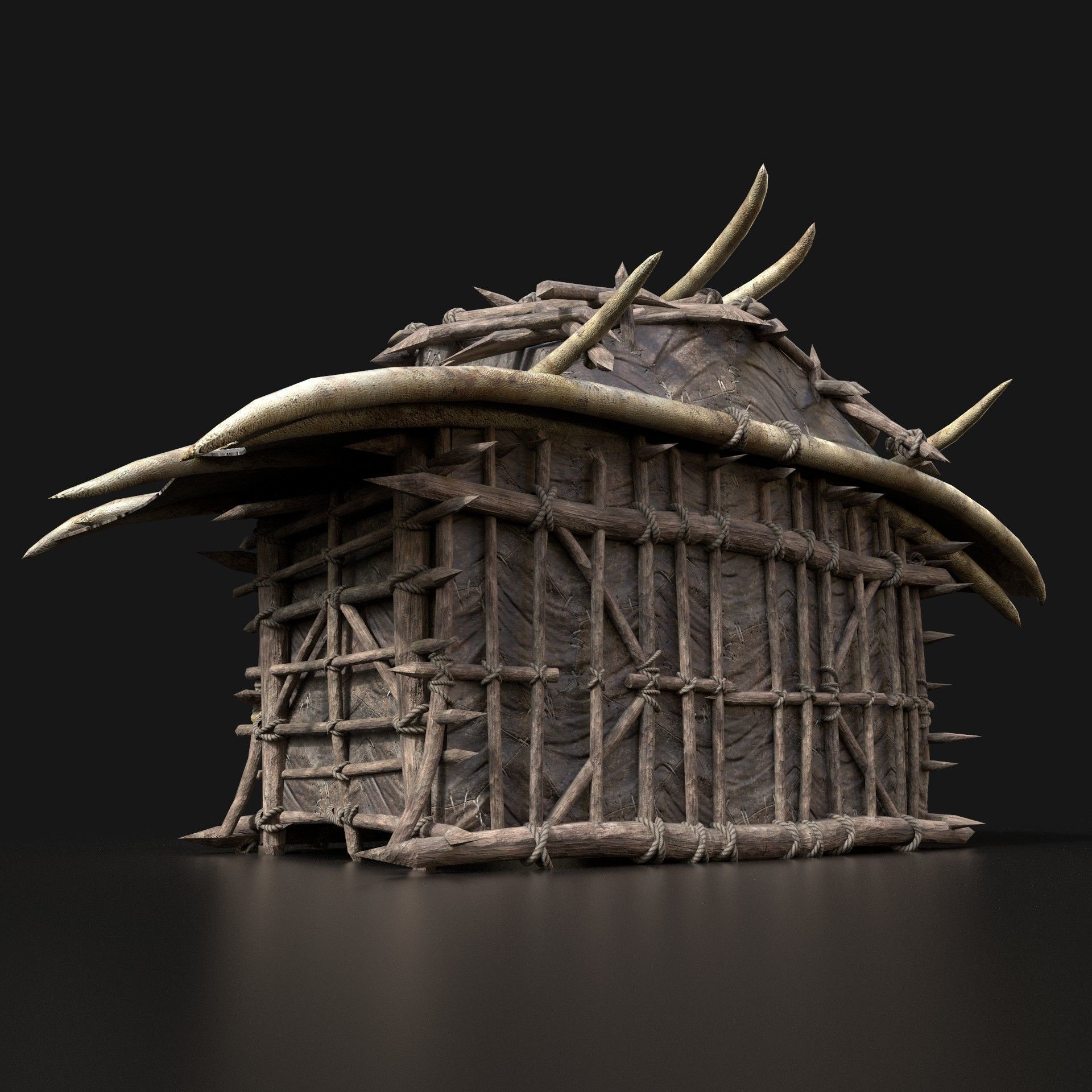 Orc Camp Primal Men Hunter Ancient Huts Builder Pack AAA NEXTGEN Low-poly 3D model_74