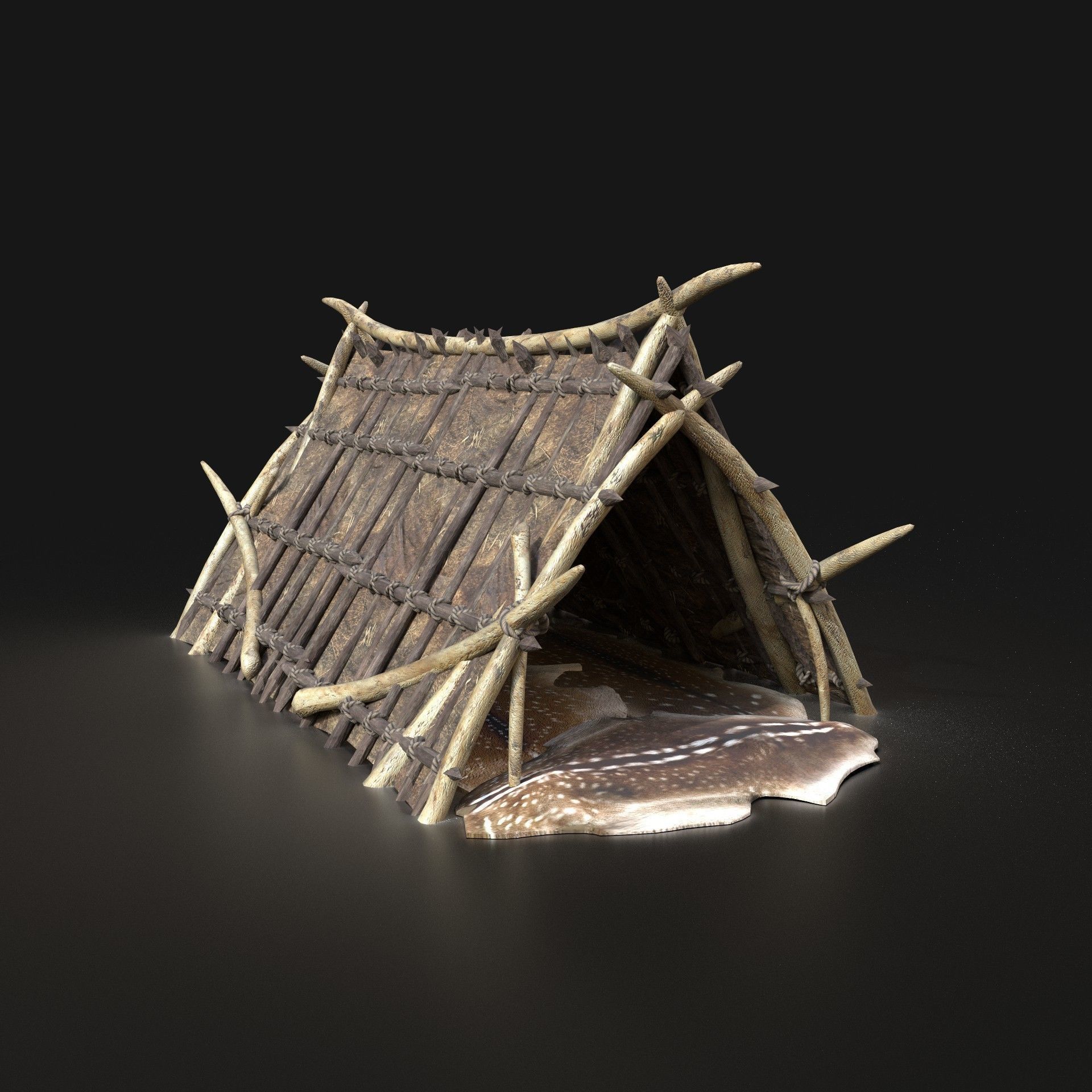 Orc Camp Primal Men Hunter Ancient Huts Builder Pack AAA NEXTGEN Low-poly 3D model_66