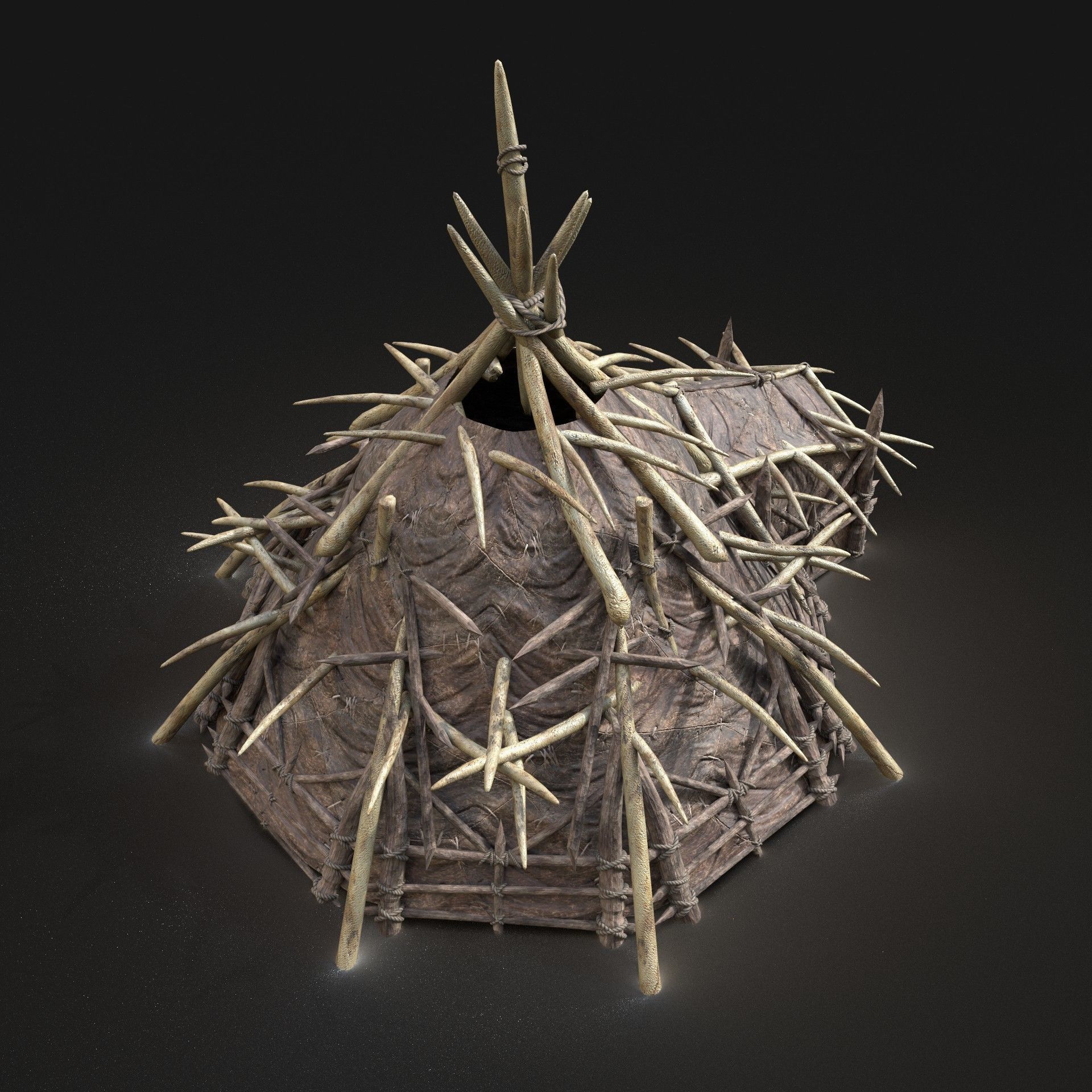 Orc Camp Primal Men Hunter Ancient Huts Builder Pack AAA NEXTGEN Low-poly 3D model_31