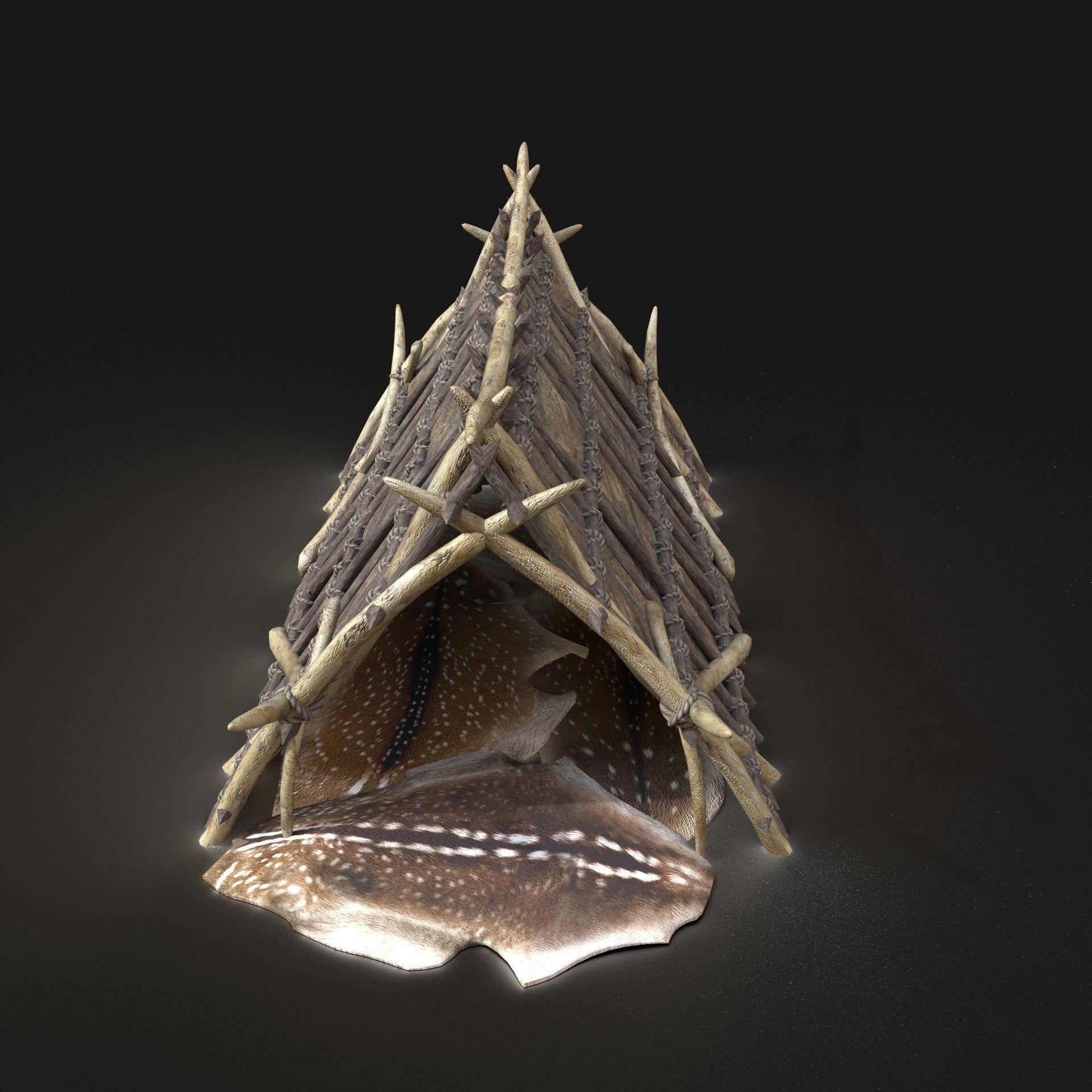 Orc Camp Primal Men Hunter Ancient Huts Builder Pack AAA NEXTGEN Low-poly 3D model_68
