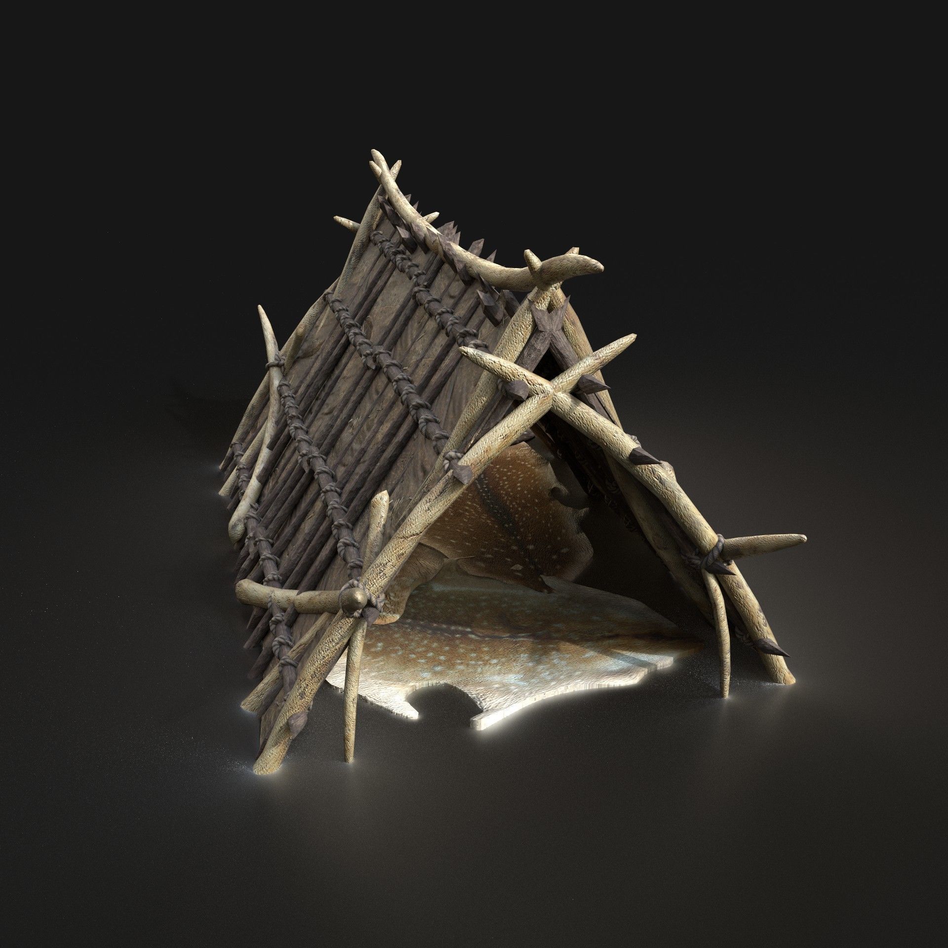 Orc Camp Primal Men Hunter Ancient Huts Builder Pack AAA NEXTGEN Low-poly 3D model_67
