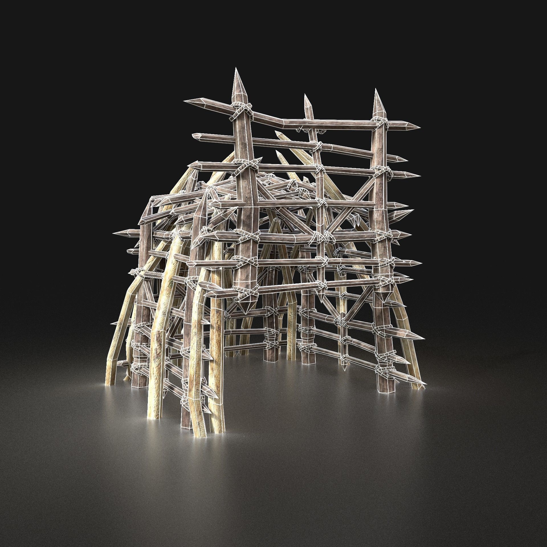 Orc Camp Primal Men Hunter Ancient Huts Builder Pack AAA NEXTGEN Low-poly 3D model_46