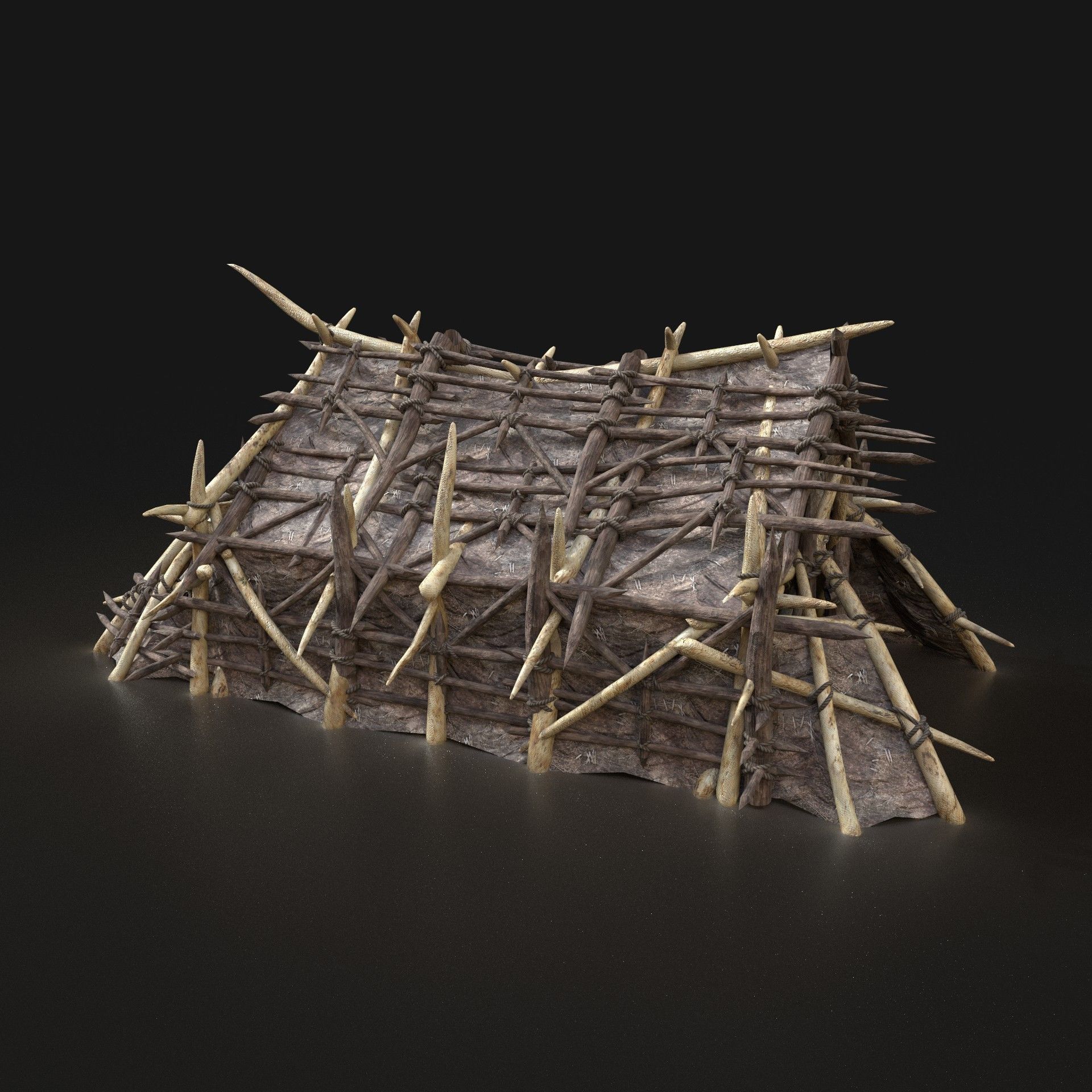 Orc Camp Primal Men Hunter Ancient Huts Builder Pack AAA NEXTGEN Low-poly 3D model_36