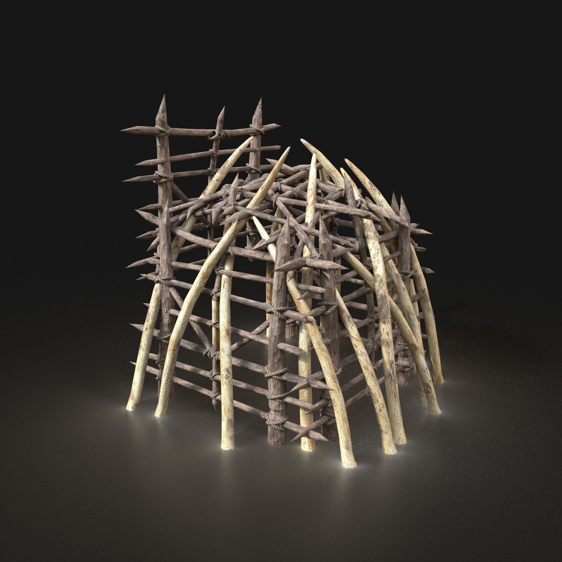 Orc Camp Primal Men Hunter Ancient Huts Builder Pack AAA NEXTGEN Low-poly 3D model_44