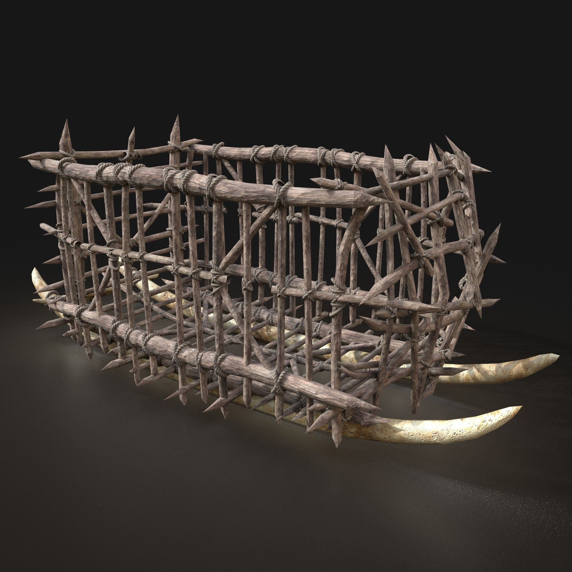 Orc Camp Primal Men Hunter Ancient Huts Builder Pack AAA NEXTGEN Low-poly 3D model_94