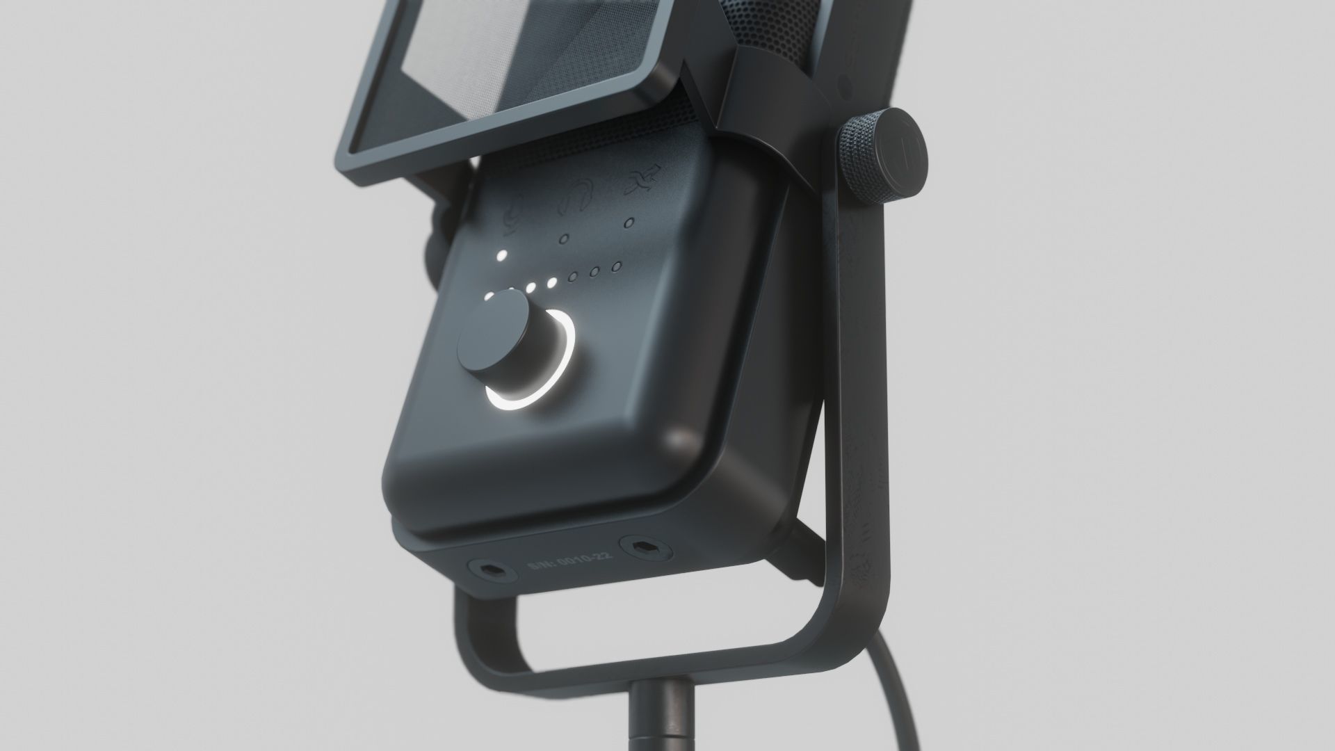 Microphone phone on table 3D model_7