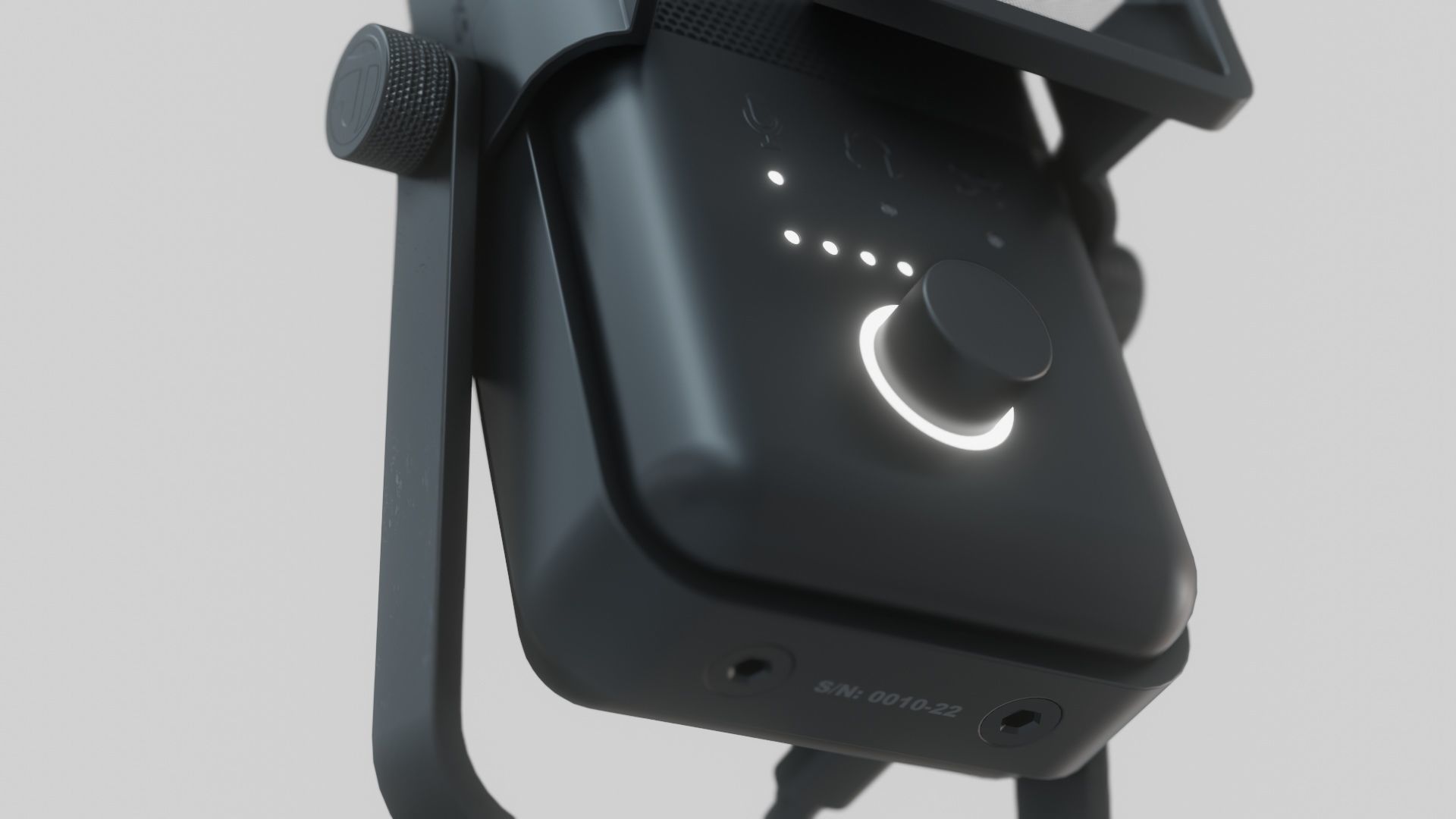 Microphone phone on table 3D model_6