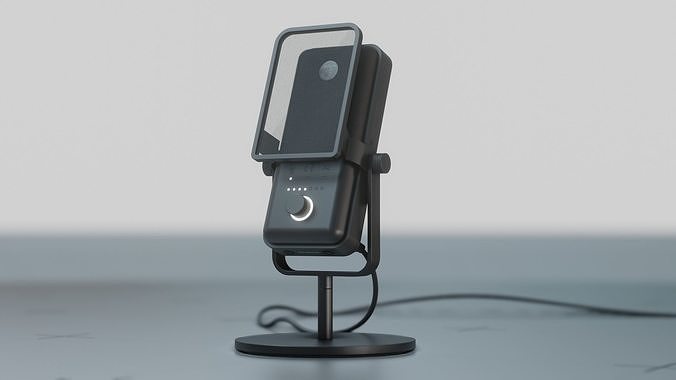 Microphone phone on table 3D model