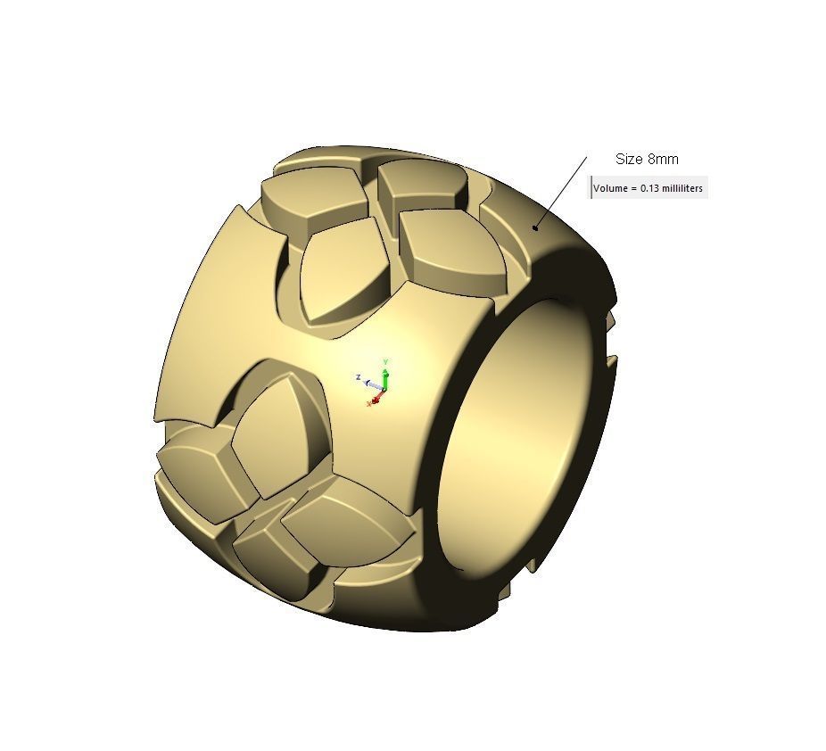 Vintag clover engraving bead and bracelet charm 3D print model_16