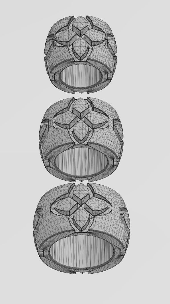 Vintag clover engraving bead and bracelet charm 3D print model_13