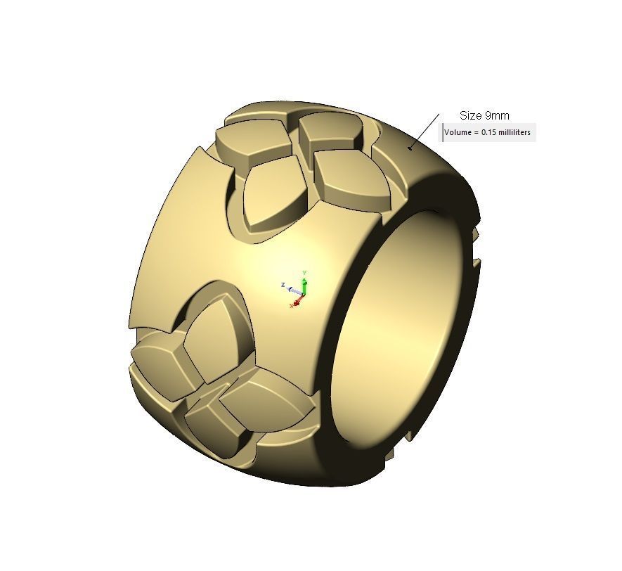 Vintag clover engraving bead and bracelet charm 3D print model_17