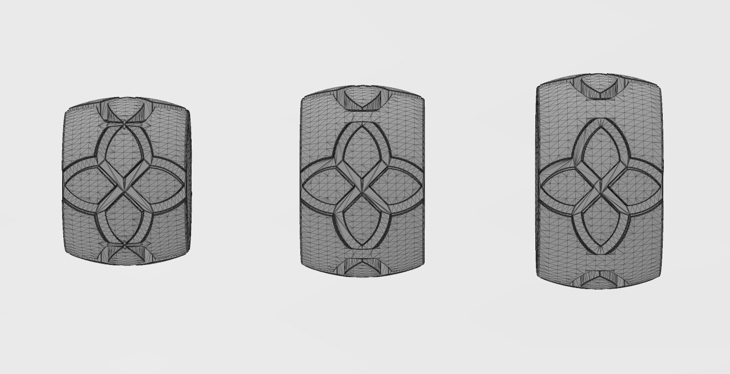 Vintag clover engraving bead and bracelet charm 3D print model_14