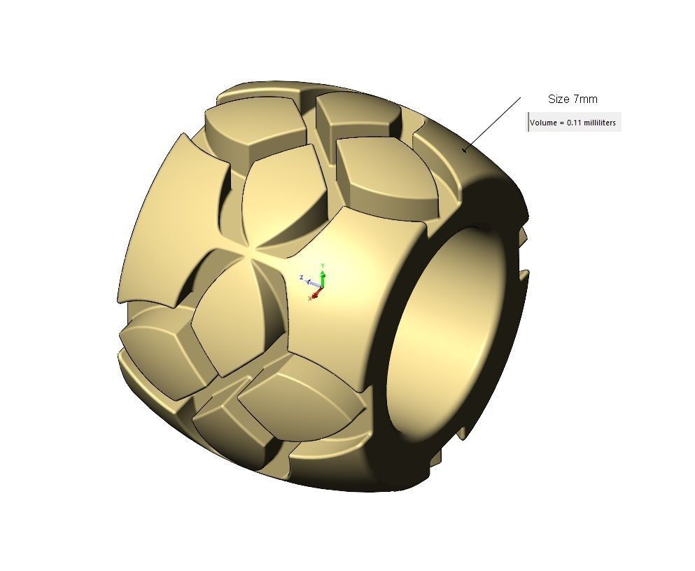 Vintag clover engraving bead and bracelet charm 3D print model_9