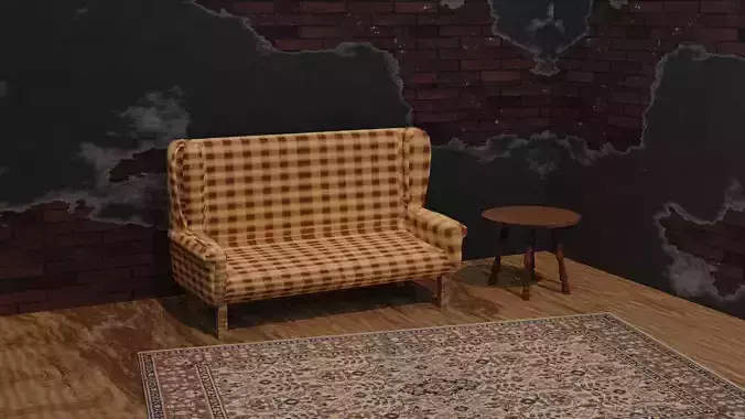 Horror Living Room Set 3D model