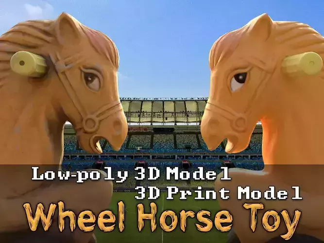 Wheel Horse Toy Low-poly 3D model 3D print model