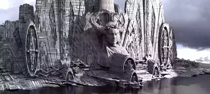 Sci-Fi City dystopia City Ruin High Tech Kit bash 6