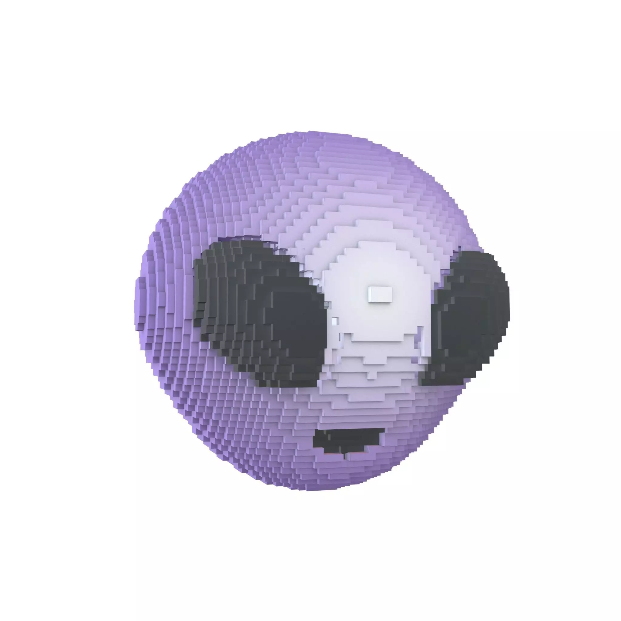 Voxel Alien Head v1 005 Low-poly 3D model_0