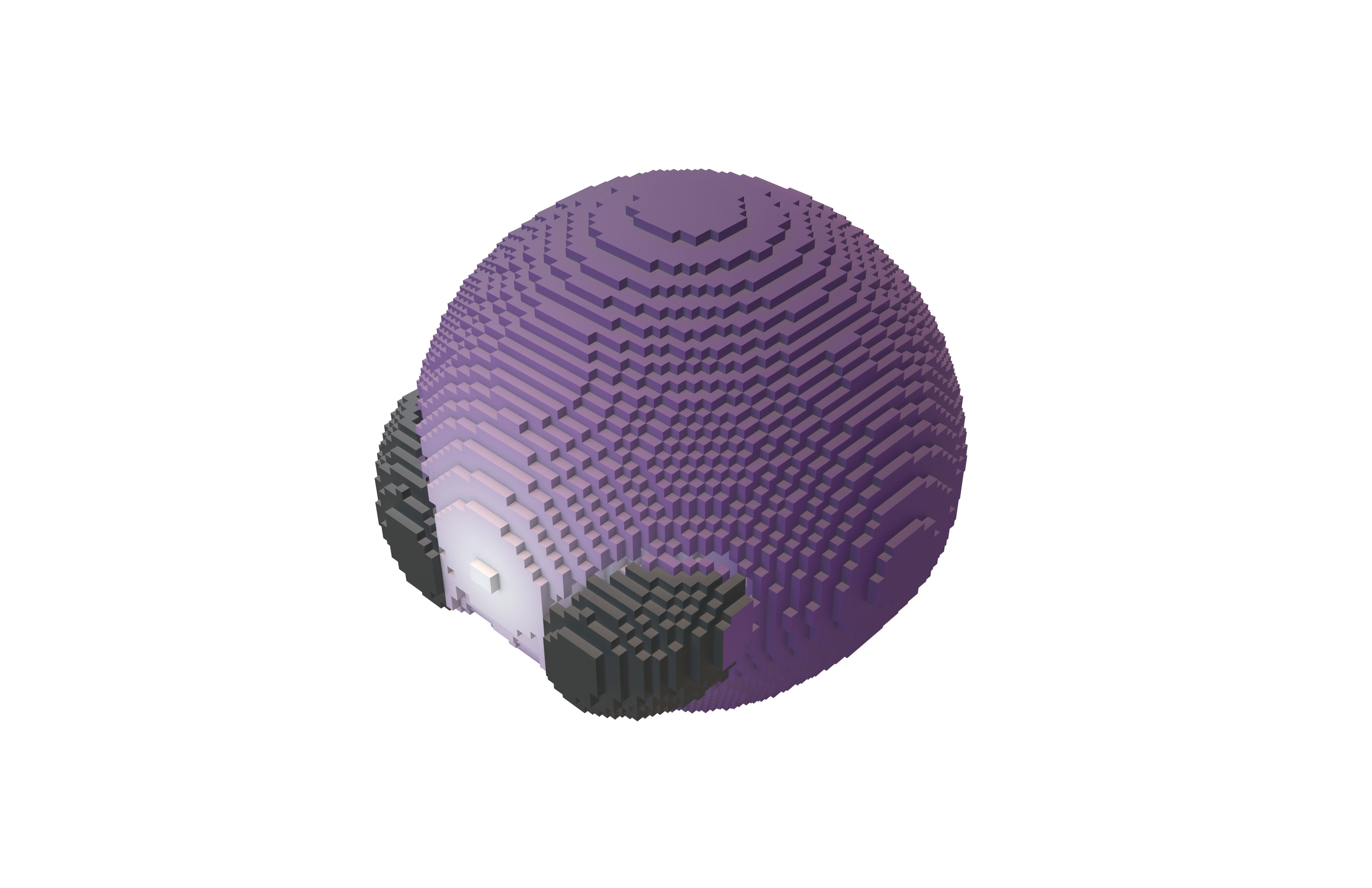 Voxel Alien Head v1 006 Low-poly 3D model_2