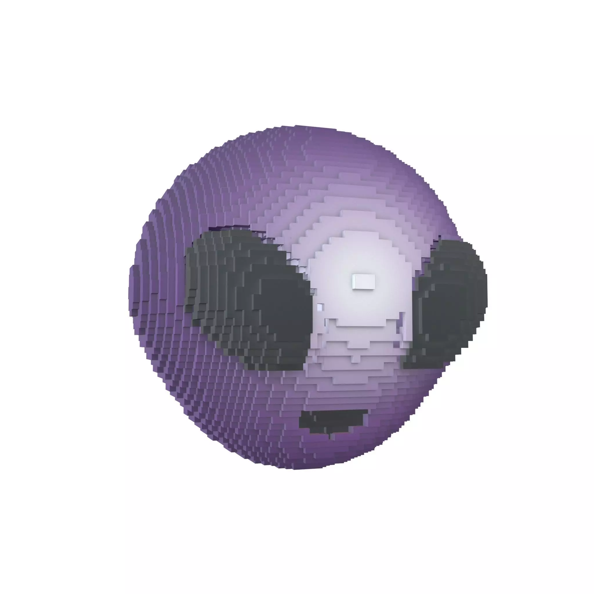 Voxel Alien Head v1 006 Low-poly 3D model_0