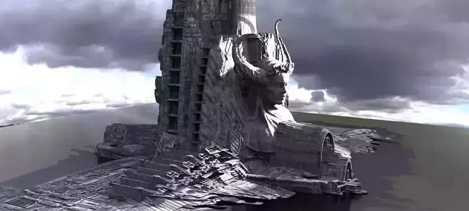 Sci-Fi City Organic tech shrine Kit bash 2