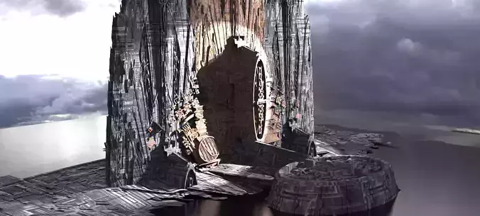 Sci-Fi City Organic tech shrine Kit bash 4