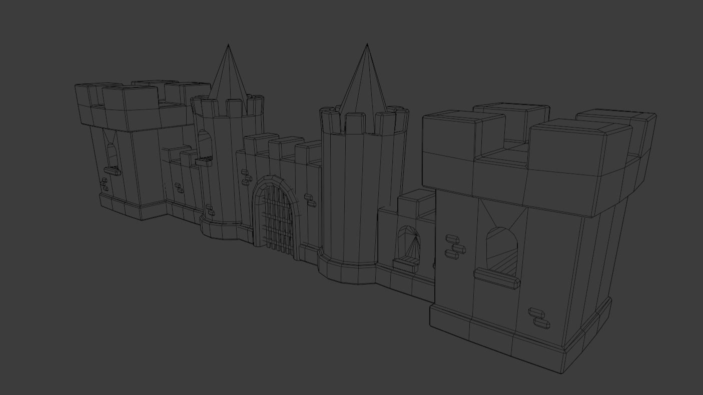 Lowpoly Castle Model Low-poly 3D model_7