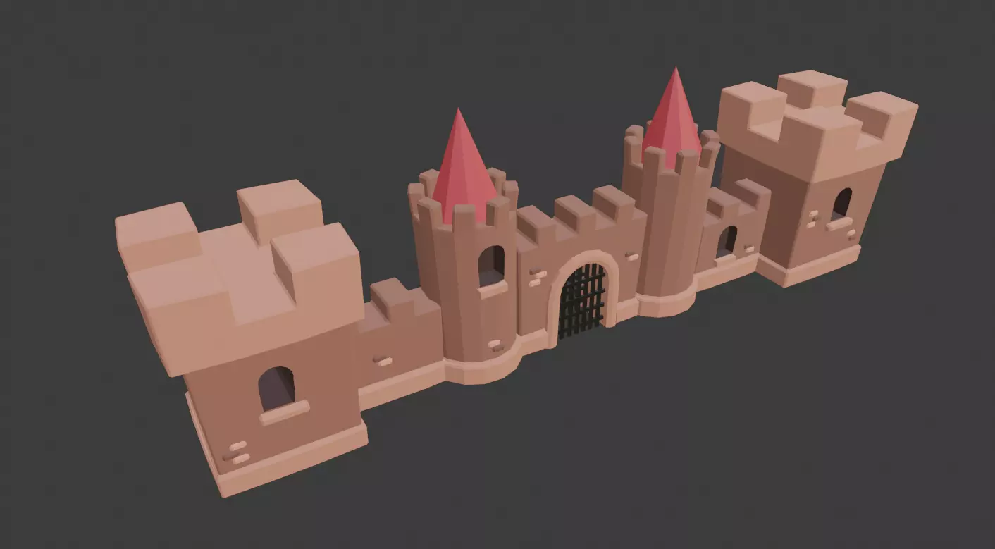 Lowpoly Castle Model Low-poly 3D model_0