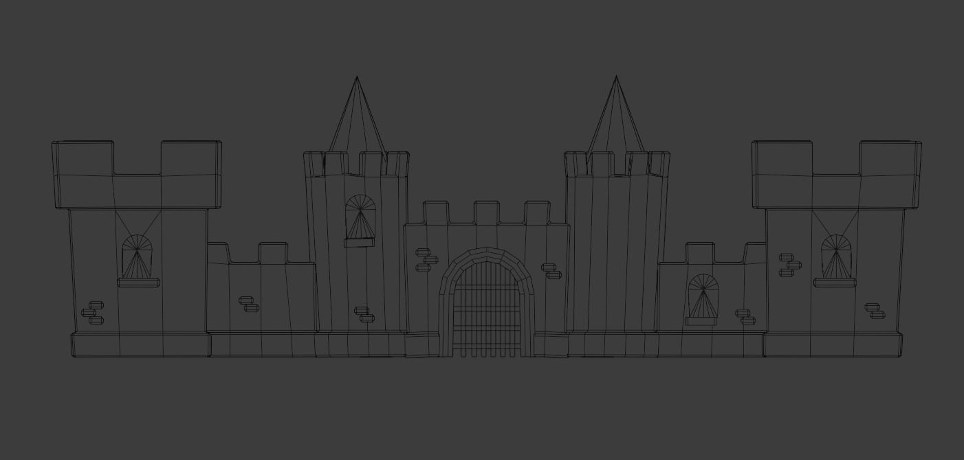 Lowpoly Castle Model Low-poly 3D model_4