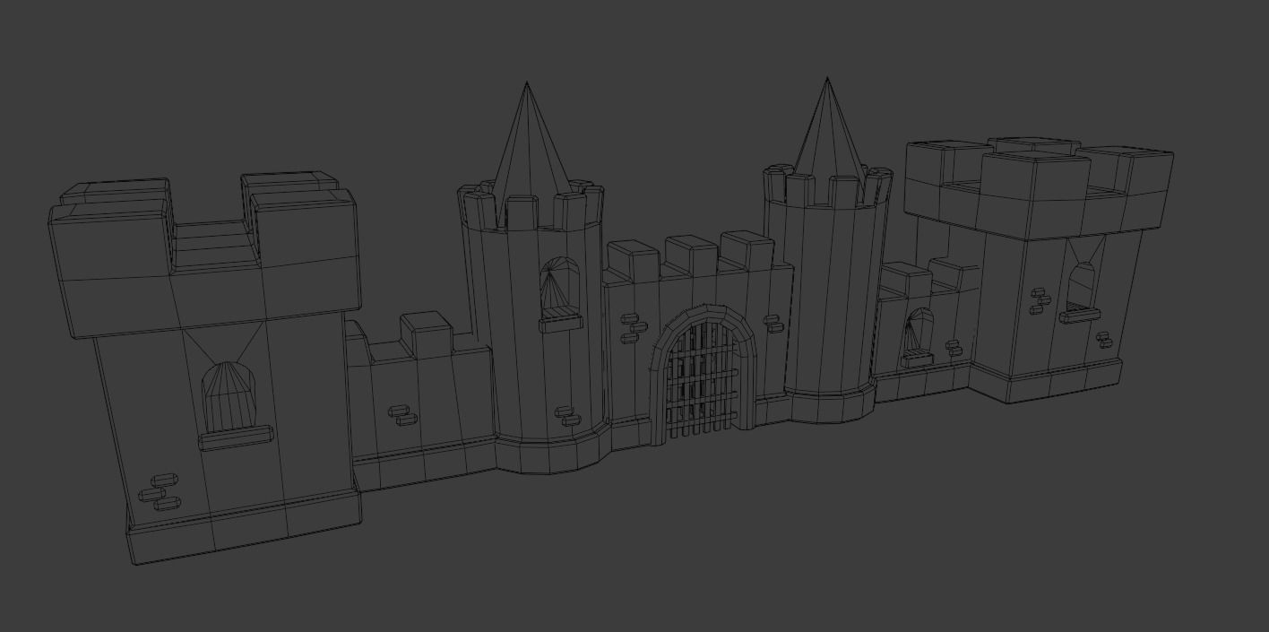 Lowpoly Castle Model Low-poly 3D model_3