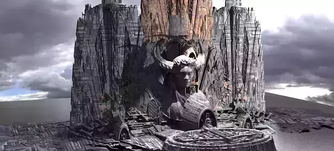 Sci-Fi City Organic tech shrine Kit bash 5