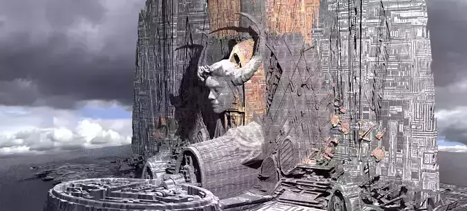 Sci-Fi City Organic tech shrine Kit bash 6