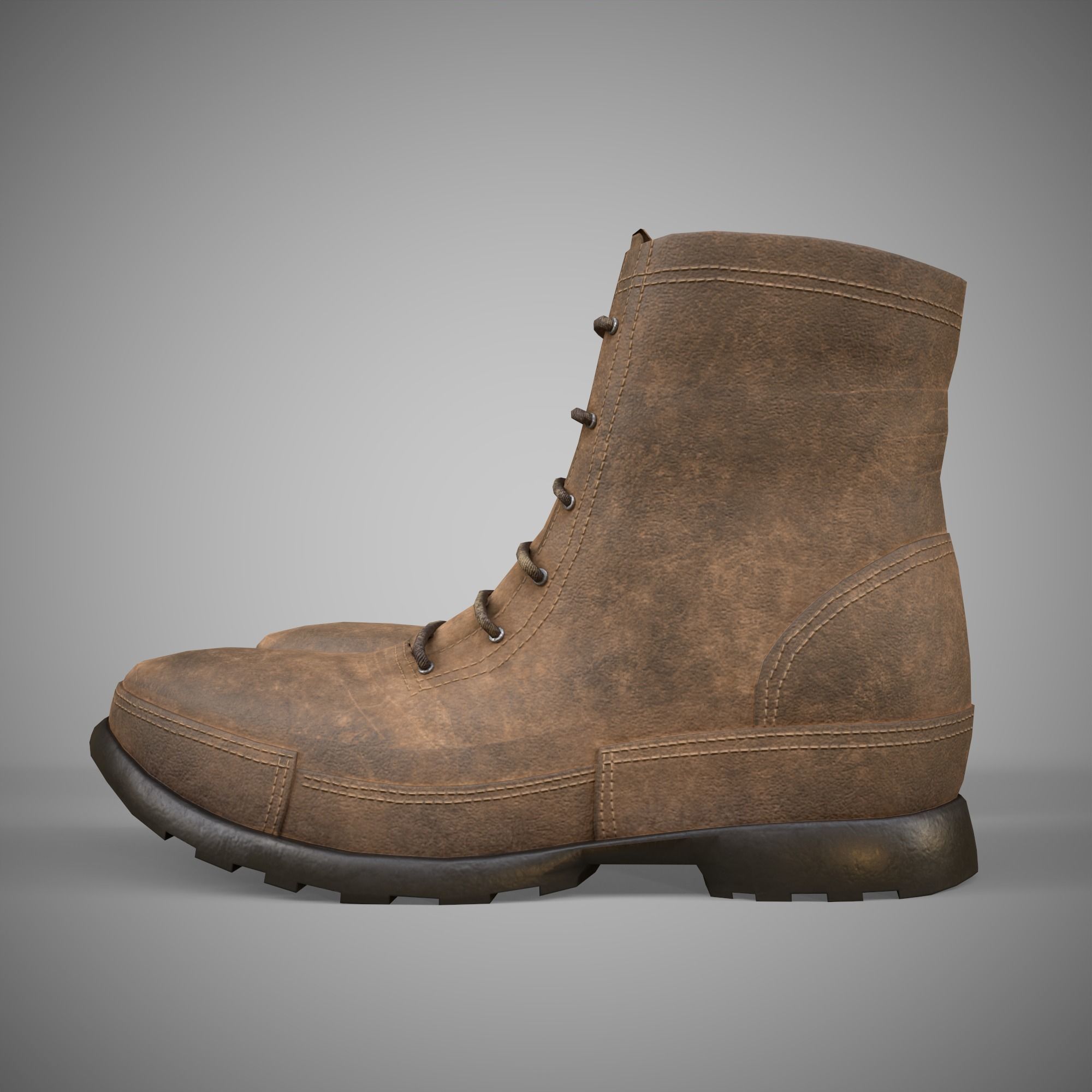 This is a low poly 3D shoe boots model with three textures  Low-poly 3D model_6