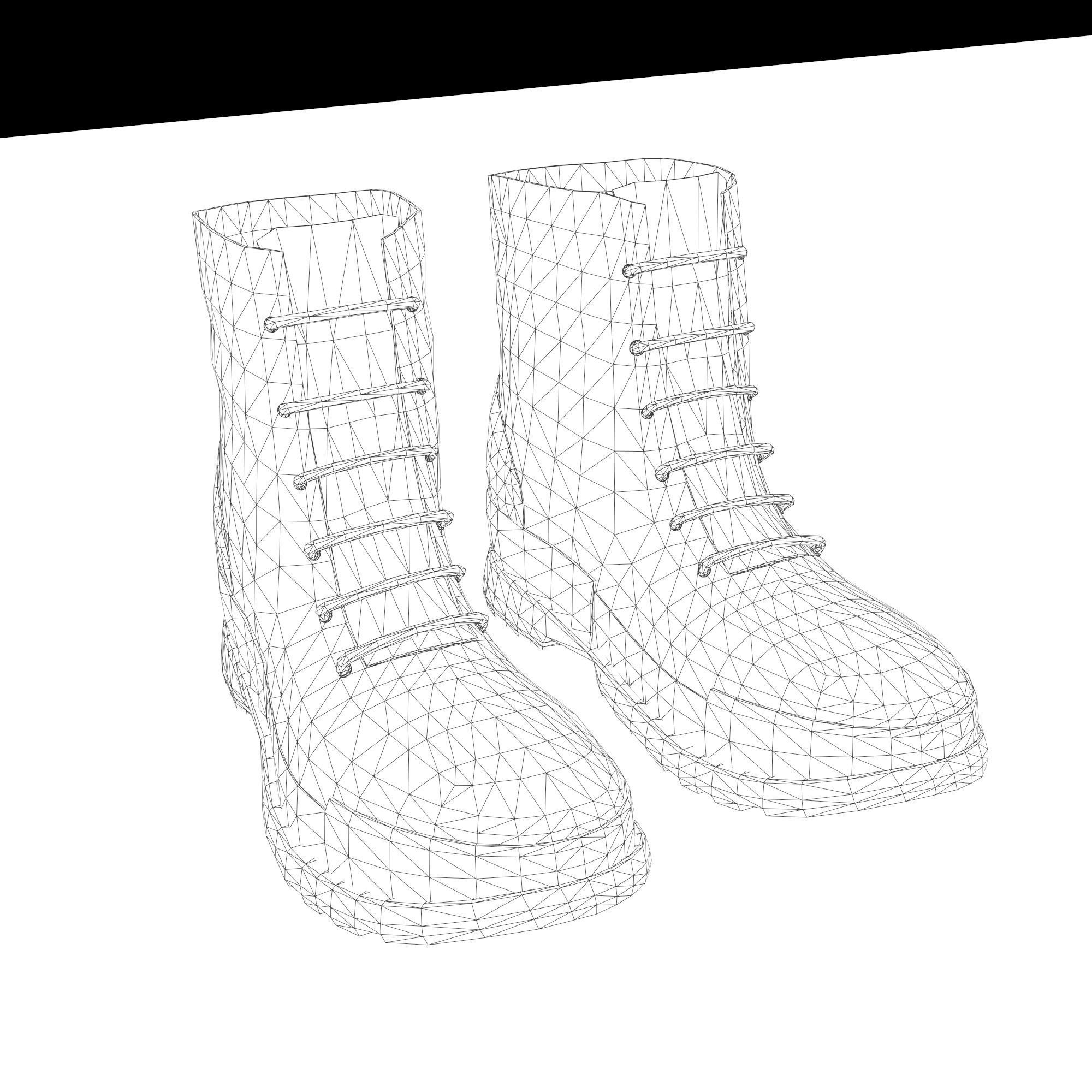 This is a low poly 3D shoe boots model with three textures  Low-poly 3D model_13