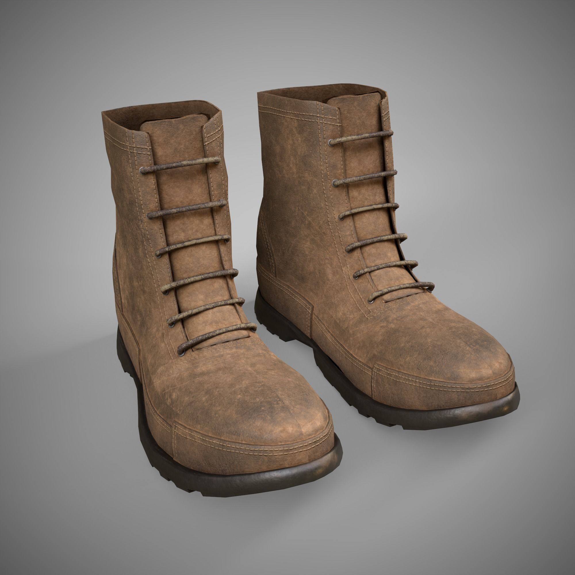 This is a low poly 3D shoe boots model with three textures  Low-poly 3D model_4
