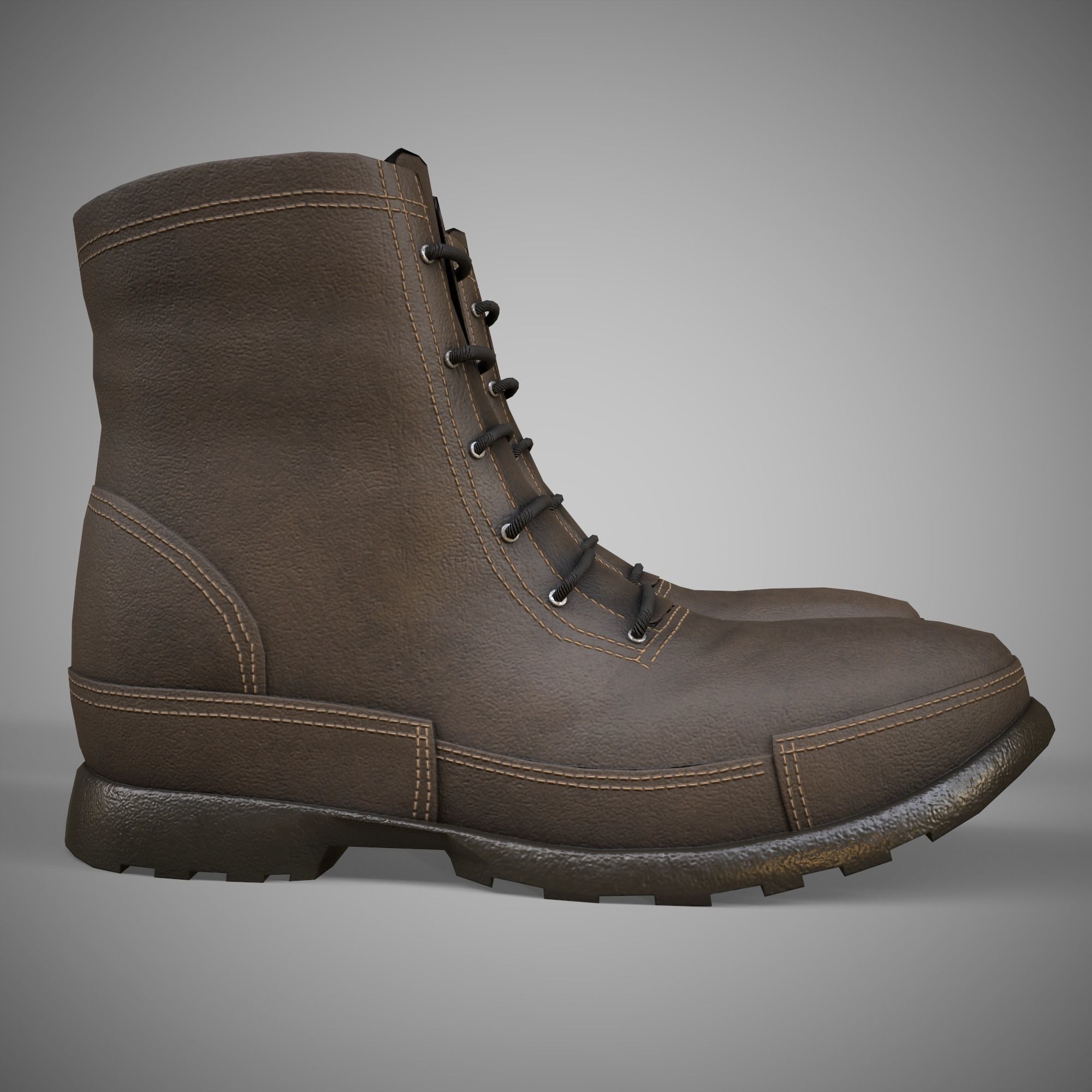 This is a low poly 3D shoe boots model with three textures  Low-poly 3D model_12