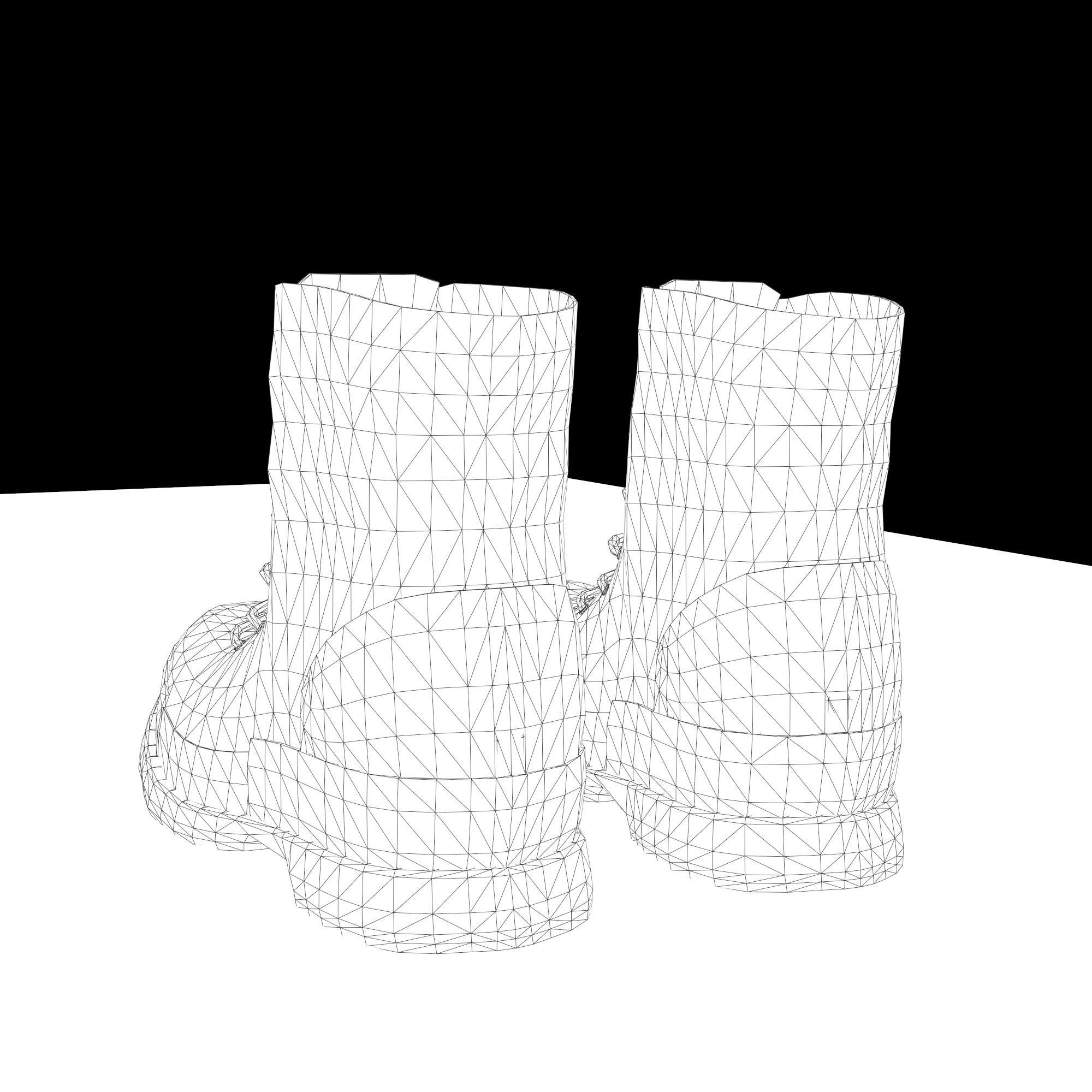 This is a low poly 3D shoe boots model with three textures  Low-poly 3D model_14