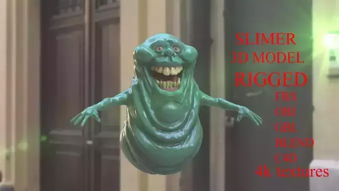 SLIMER 3D MODEL creature flying in air