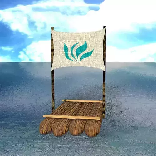 Sail Raft Low-poly 3D model