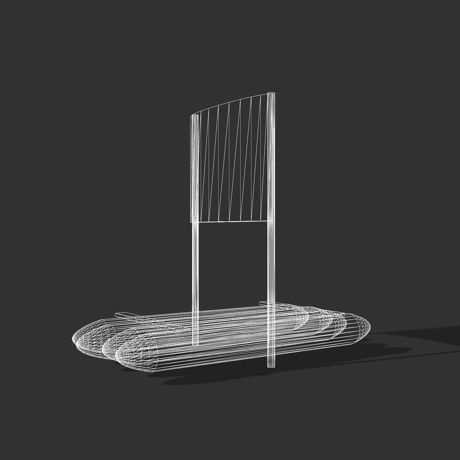 Sail Raft Low-poly 3D model_15