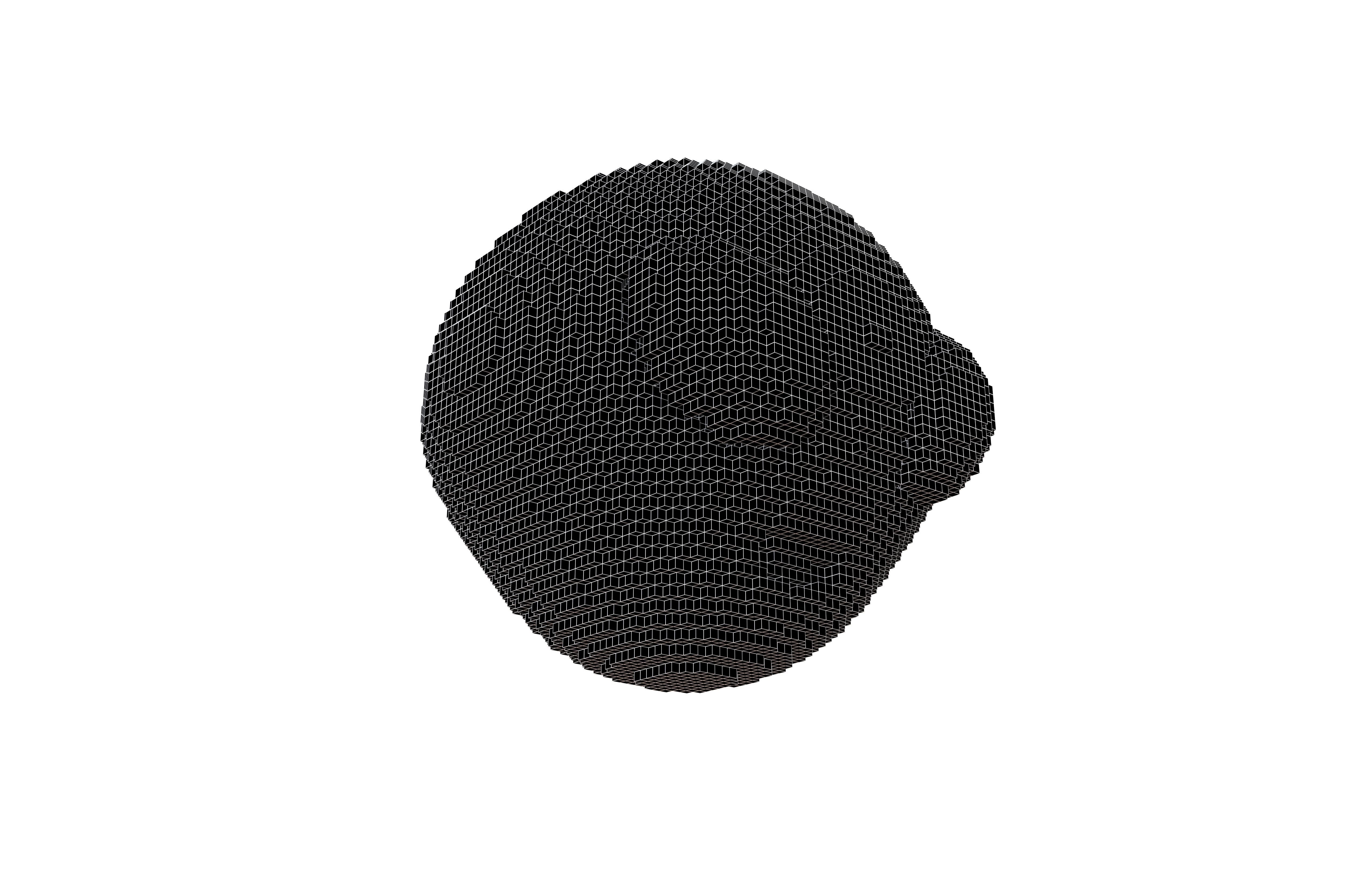 Voxel Alien Head v1 007 Low-poly 3D model_7