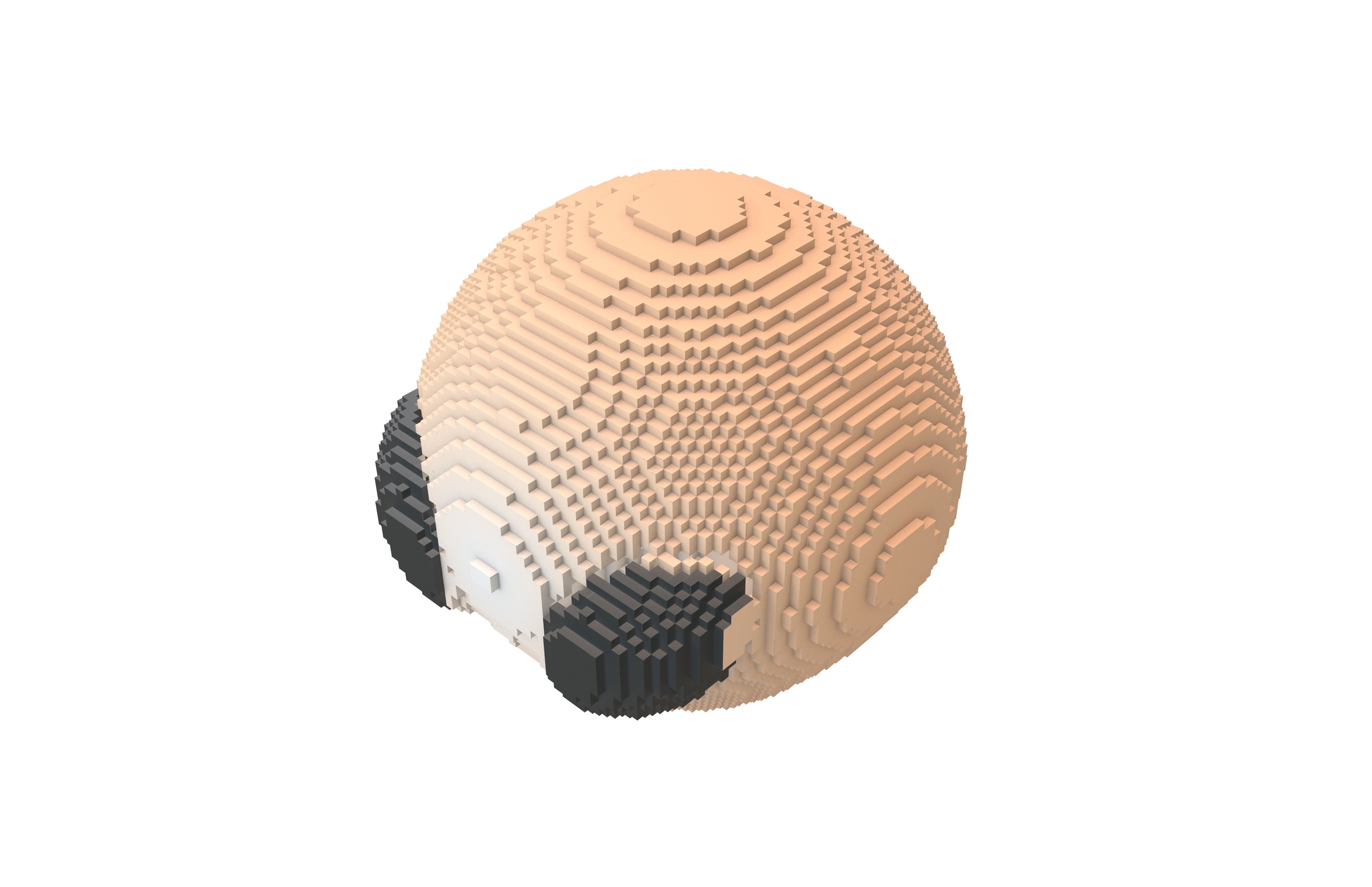 Voxel Alien Head v1 007 Low-poly 3D model_1