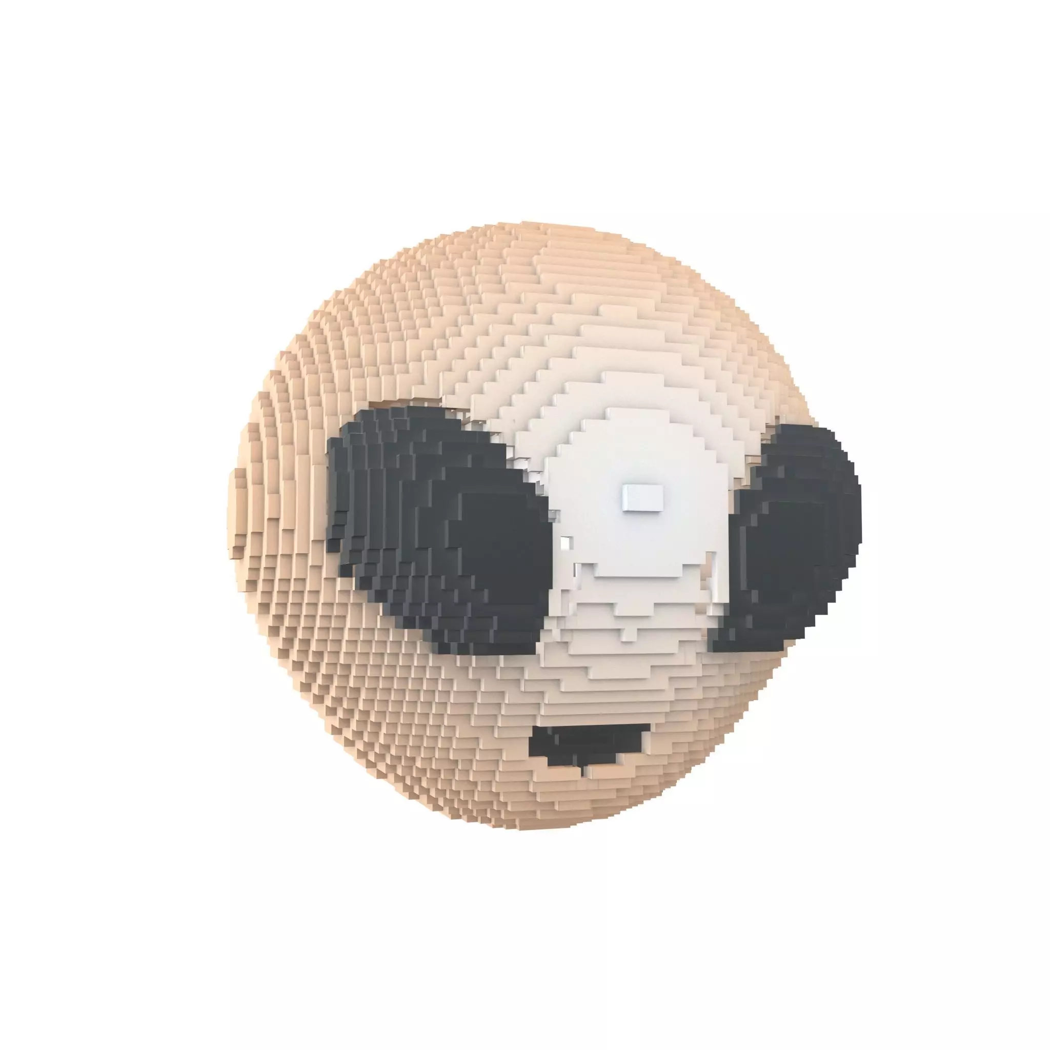 Voxel Alien Head v1 007 Low-poly 3D model_0