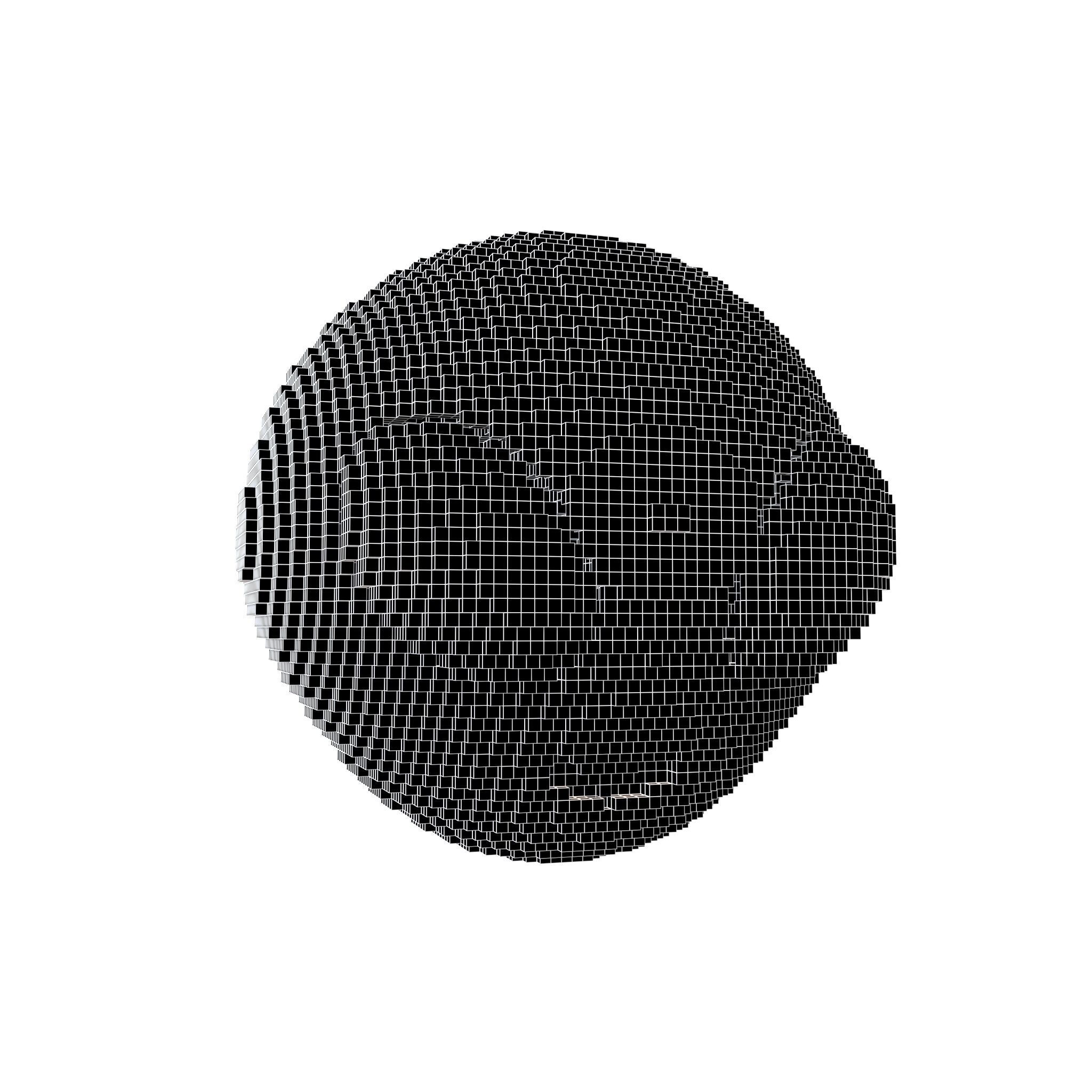 Voxel Alien Head v1 007 Low-poly 3D model_4