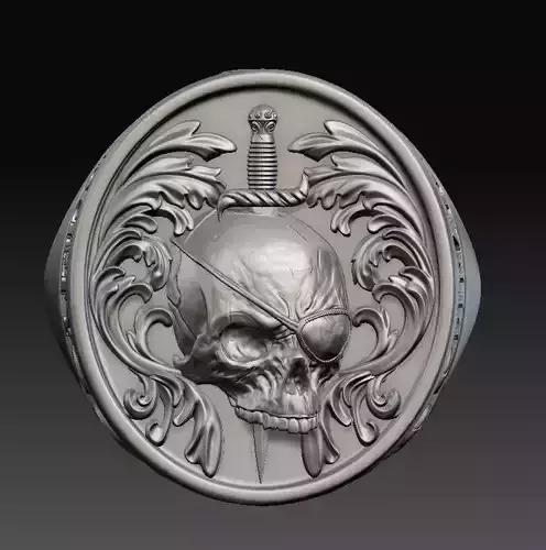 Pirates skull ring 3D print model