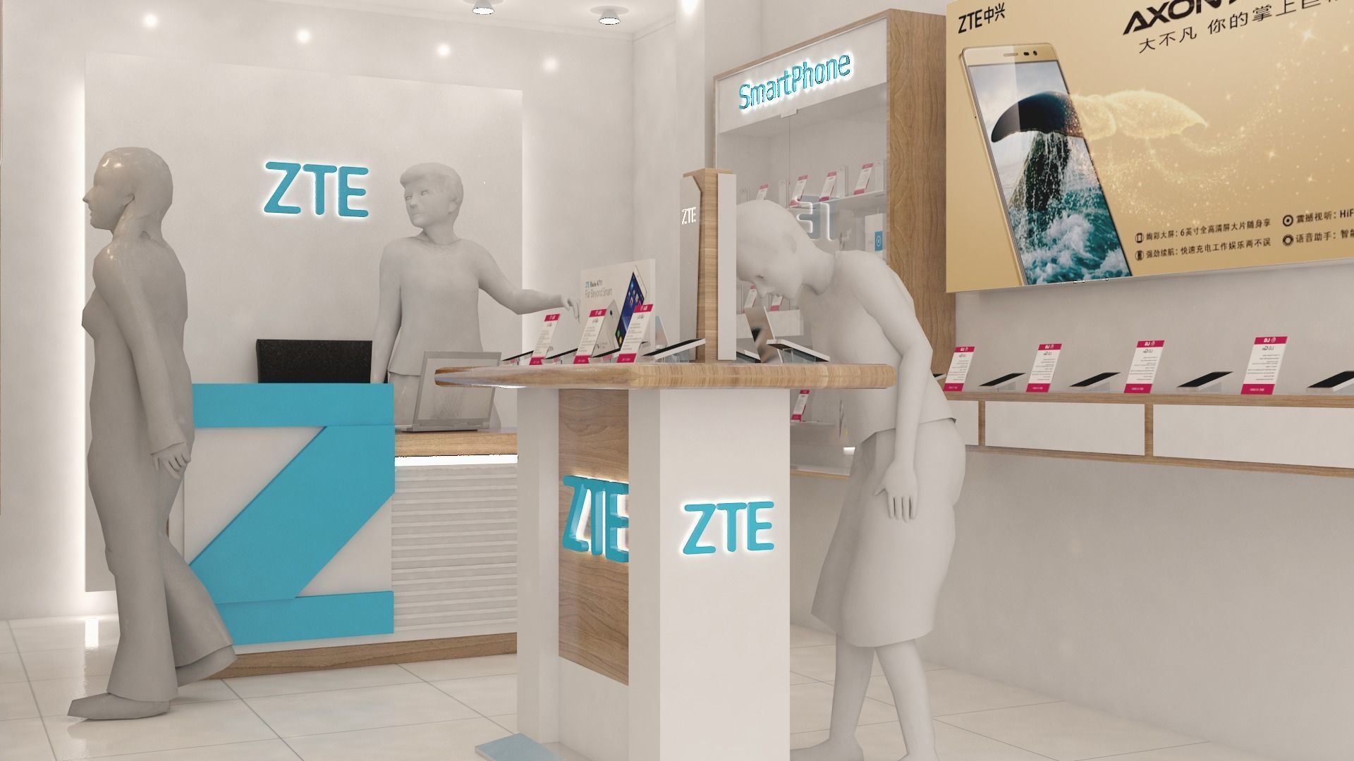 Mobile Phone Branded Retail Store  Low-poly 3D model_7