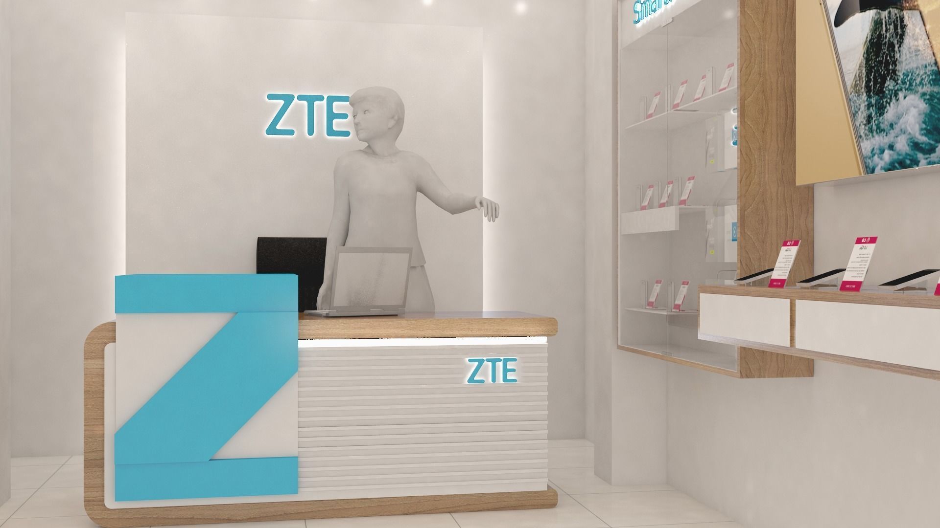 Mobile Phone Branded Retail Store  Low-poly 3D model_8