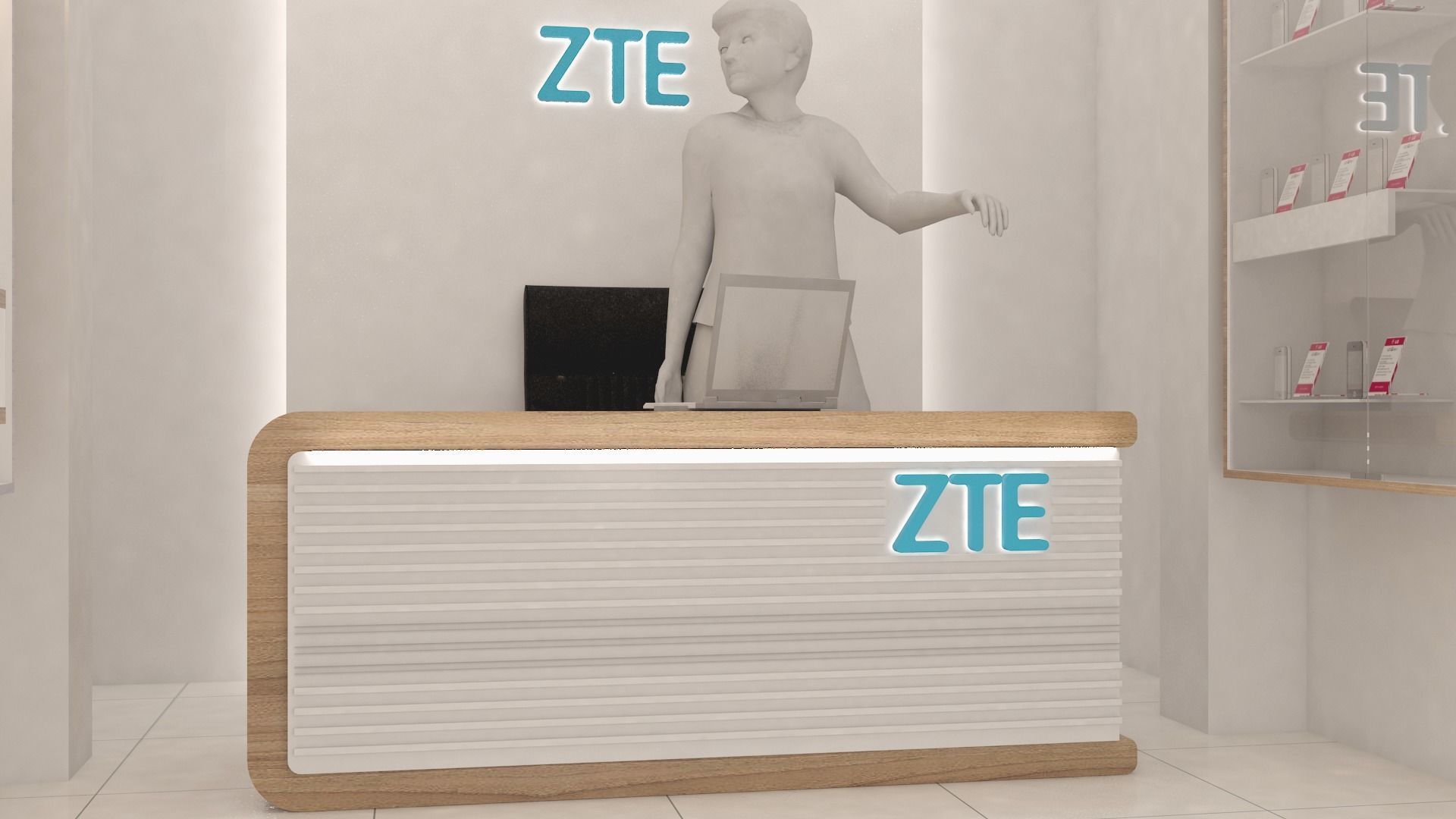 Mobile Phone Branded Retail Store  Low-poly 3D model_9