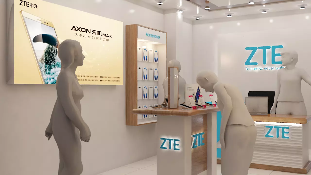 Mobile Phone Branded Retail Store  Low-poly 3D model_0