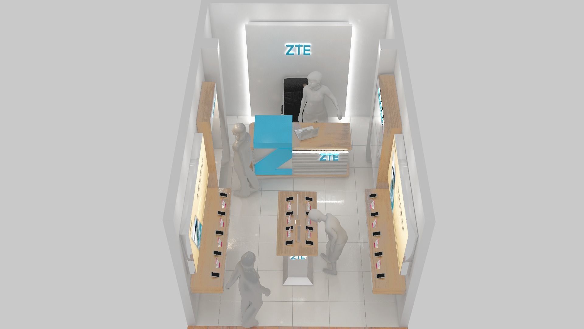Mobile Phone Branded Retail Store  Low-poly 3D model_2