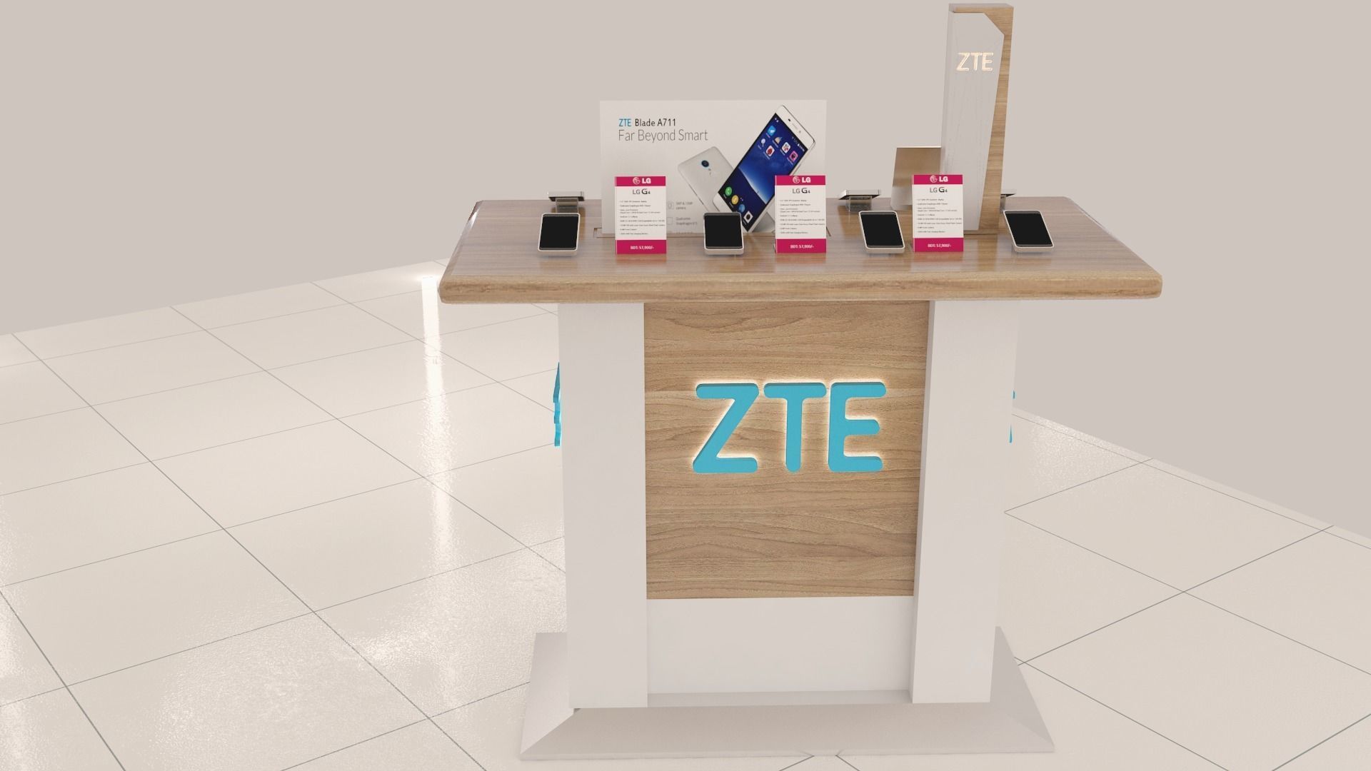 Mobile Phone Branded Retail Store  Low-poly 3D model_10